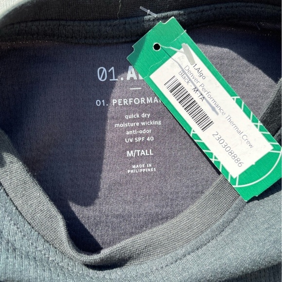 Men's NWT 01.Algo T-Shirt Gray Waffle-Knit Performance M QuickDry Stretch Active - Picture 2 of 11